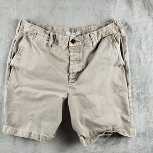 Outerknown Shorts Mens 34 Beige Organic Cotton Military Utility Casual